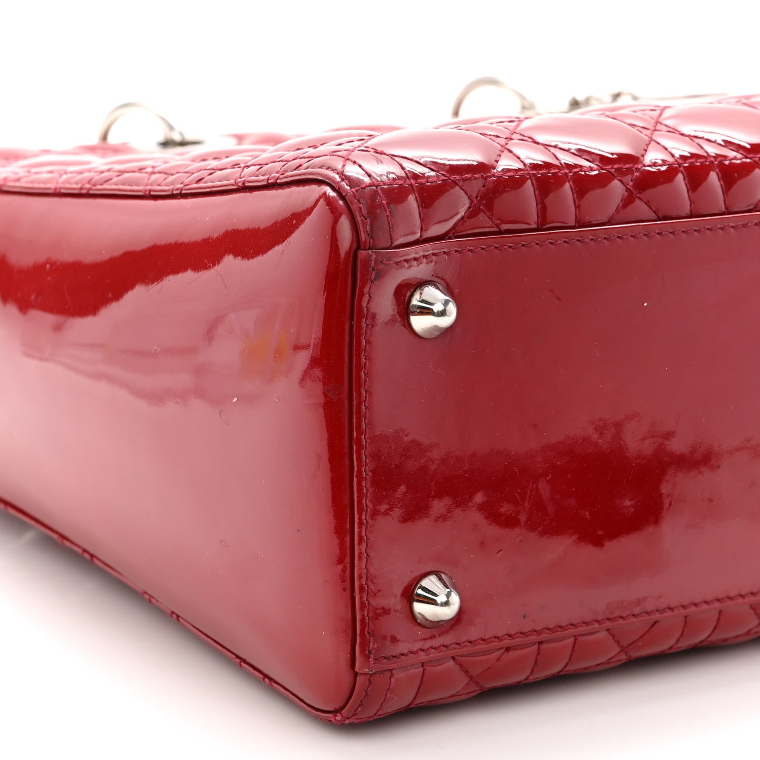 Christian Dior Patent Cannage Large Lady Dior Red 8 of 12