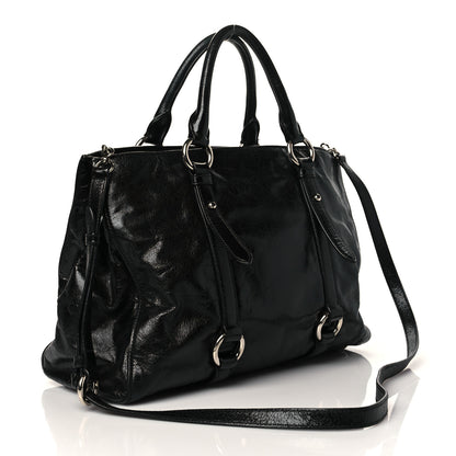 Miu Miu Vitello Shine Top Handle Satchel Black 3 of 11
