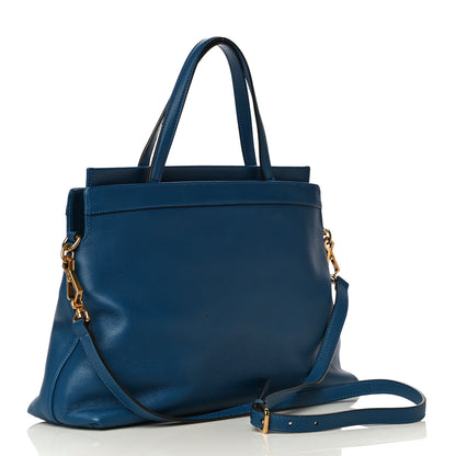 Gucci Lambskin Medium Linea Matisse Top Handle Bag Blue 2 of 13