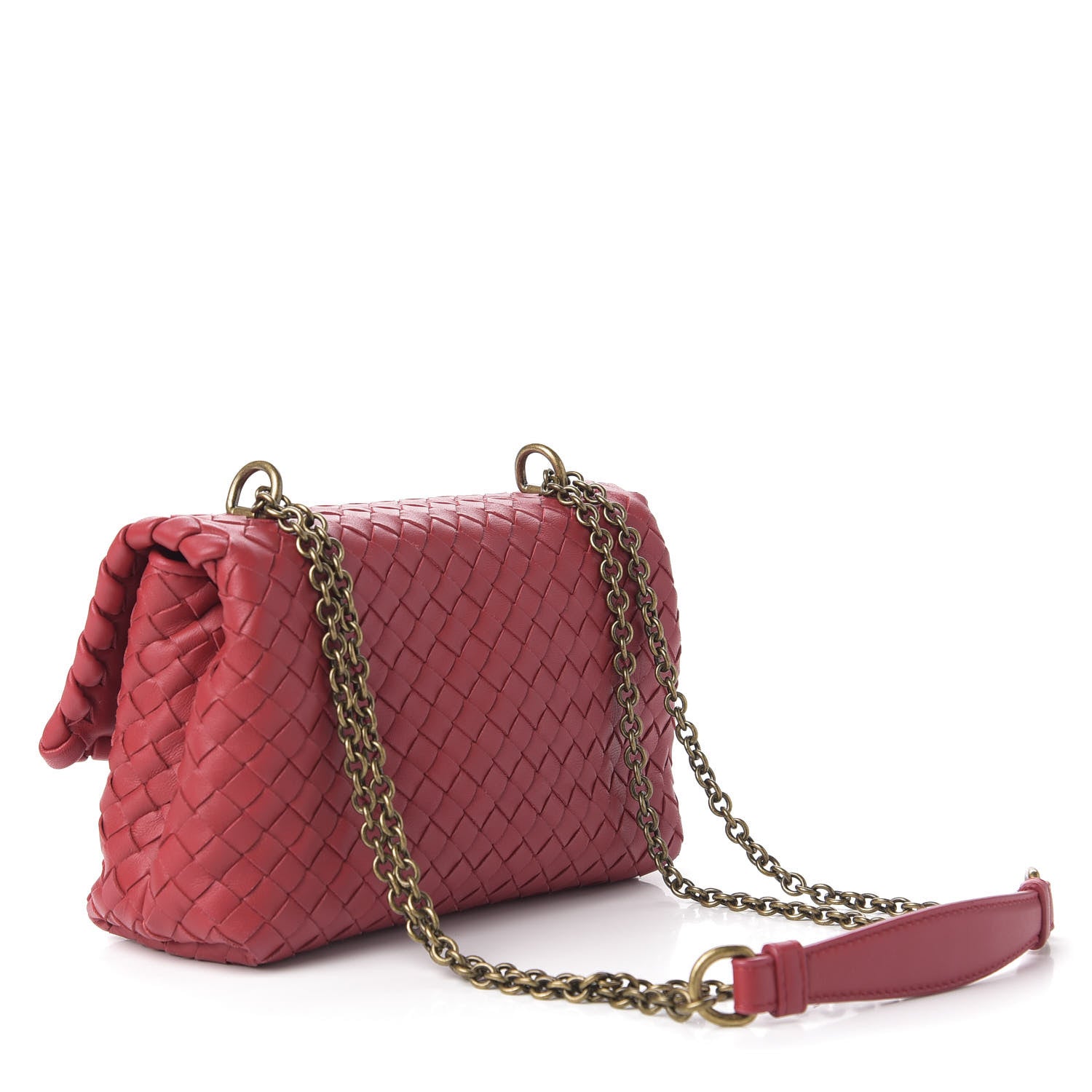 Bottega Veneta Nappa Intrecciato Baby Olimpia Shoulder Bag China Red 3 of 8