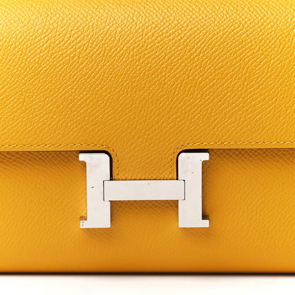 Hermes Epsom Constance Long Wallet To Go Jaune Ambre 8 of 11