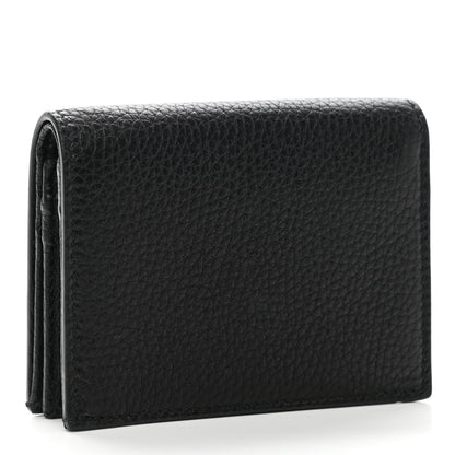 Gucci Pebbled Calfskin Animalier Card Case Black 3 of 7