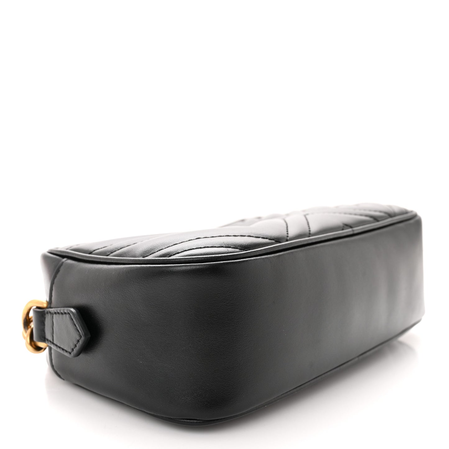 Calfskin Matelasse Small GG Marmont Chain Shoulder Bag Black