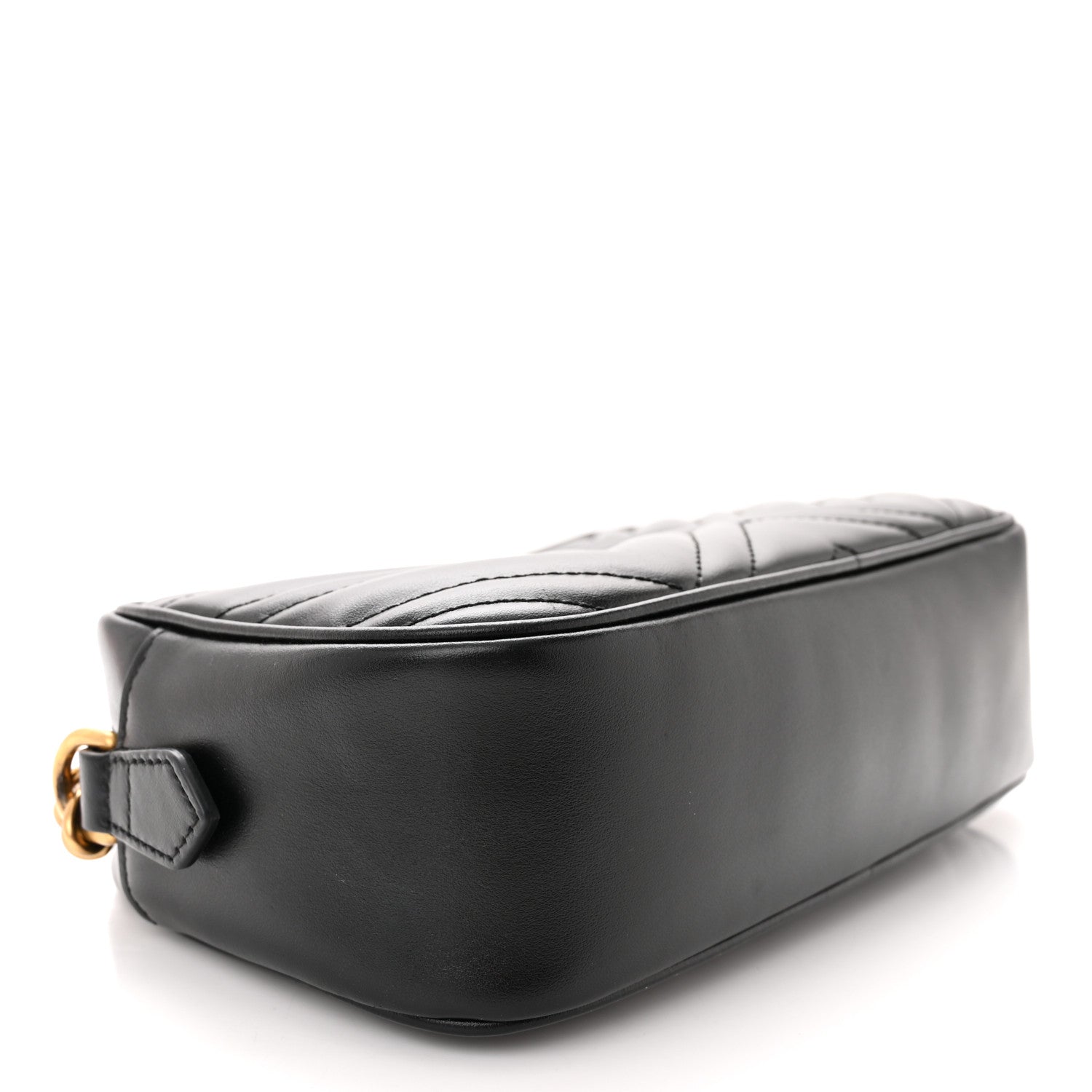 Gucci Calfskin Matelasse Small GG Marmont Chain Shoulder Bag Black 4 of 11