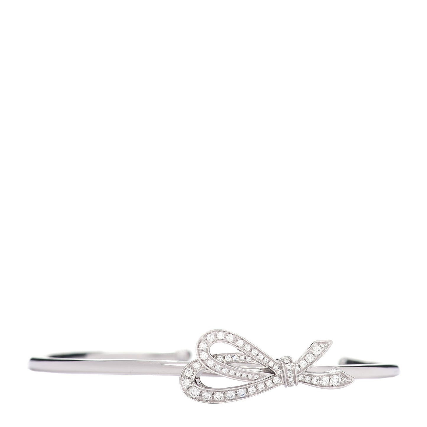 18K White Gold Diamond Bow Cuff Bracelet