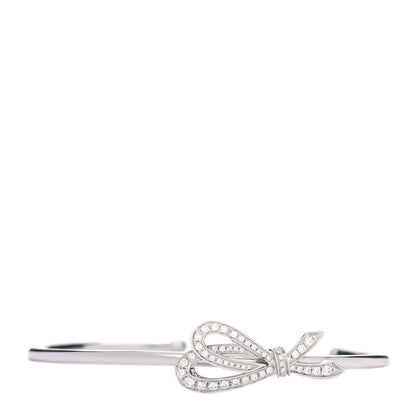 Tiffany 18K White Gold Diamond Bow Cuff Bracelet 1 of 4