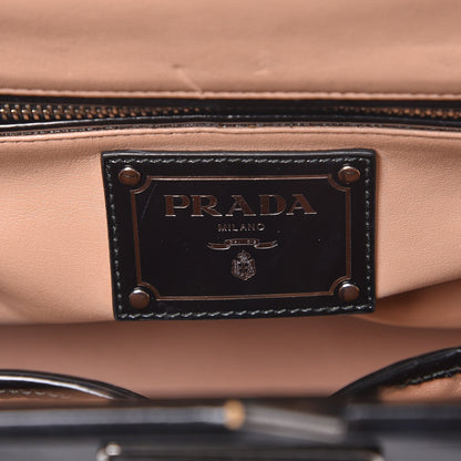 Prada Spazzolato Crystal Frame Bag Black 6 of 14
