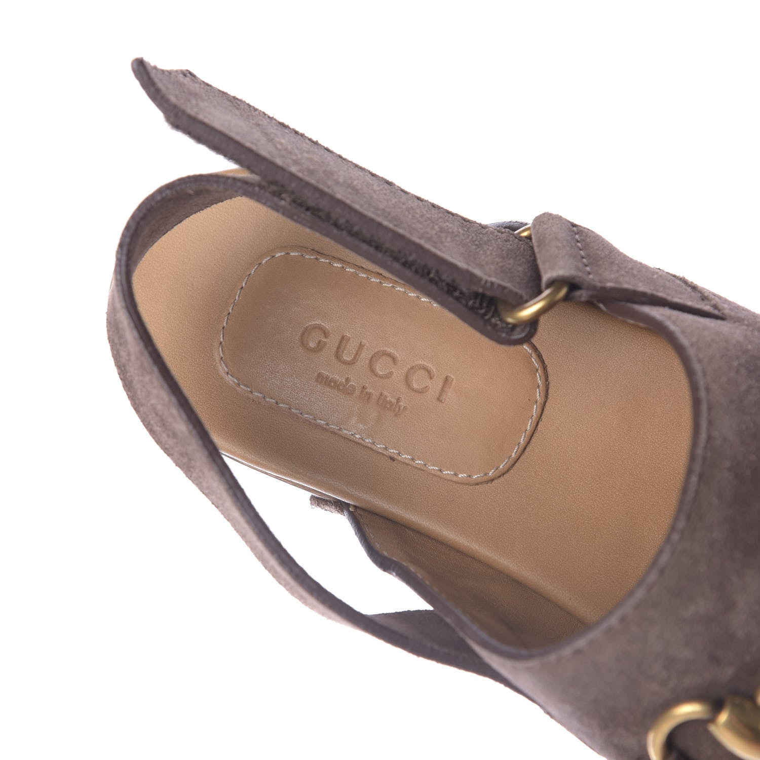 Gucci Suede Horsebit Amstel Slingback Clogs 36 Taupe 8 of 11