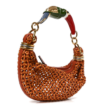Chloe Lambskin Braided Toucan Small Bracelet Hobo Bag Crimson Orange 3 of 11
