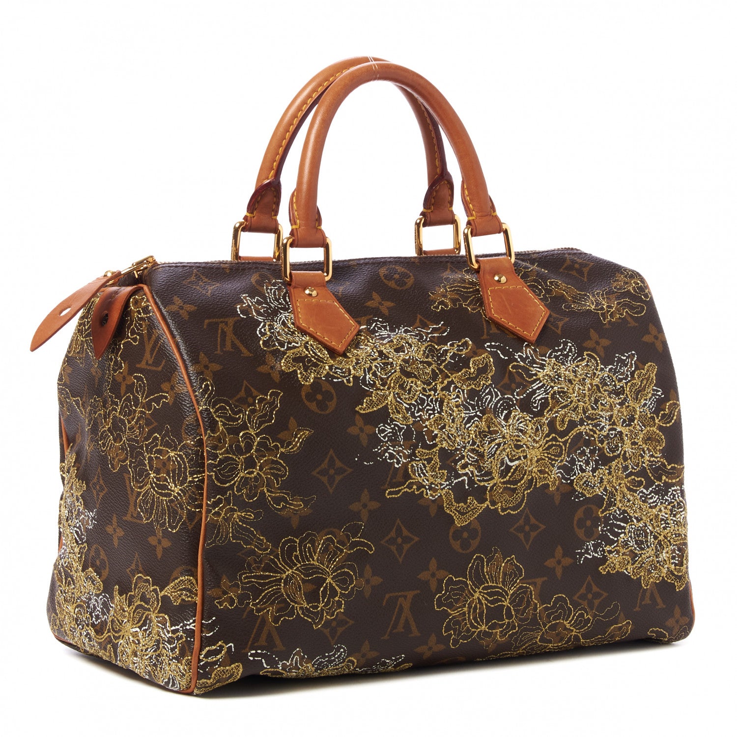 Louis Vuitton Monogram Dentelle Speedy 30 Gold 3 of 9