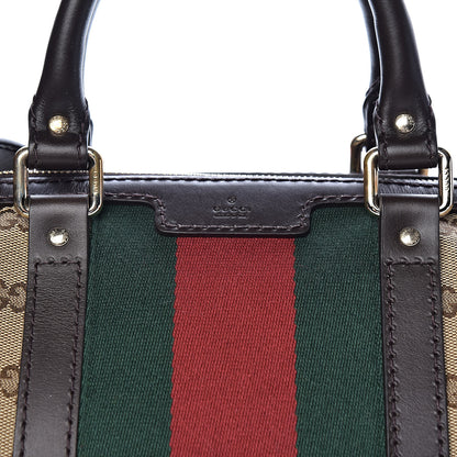 Gucci Monogram Vintage Web Medium Boston Dark Brown 10 of 10