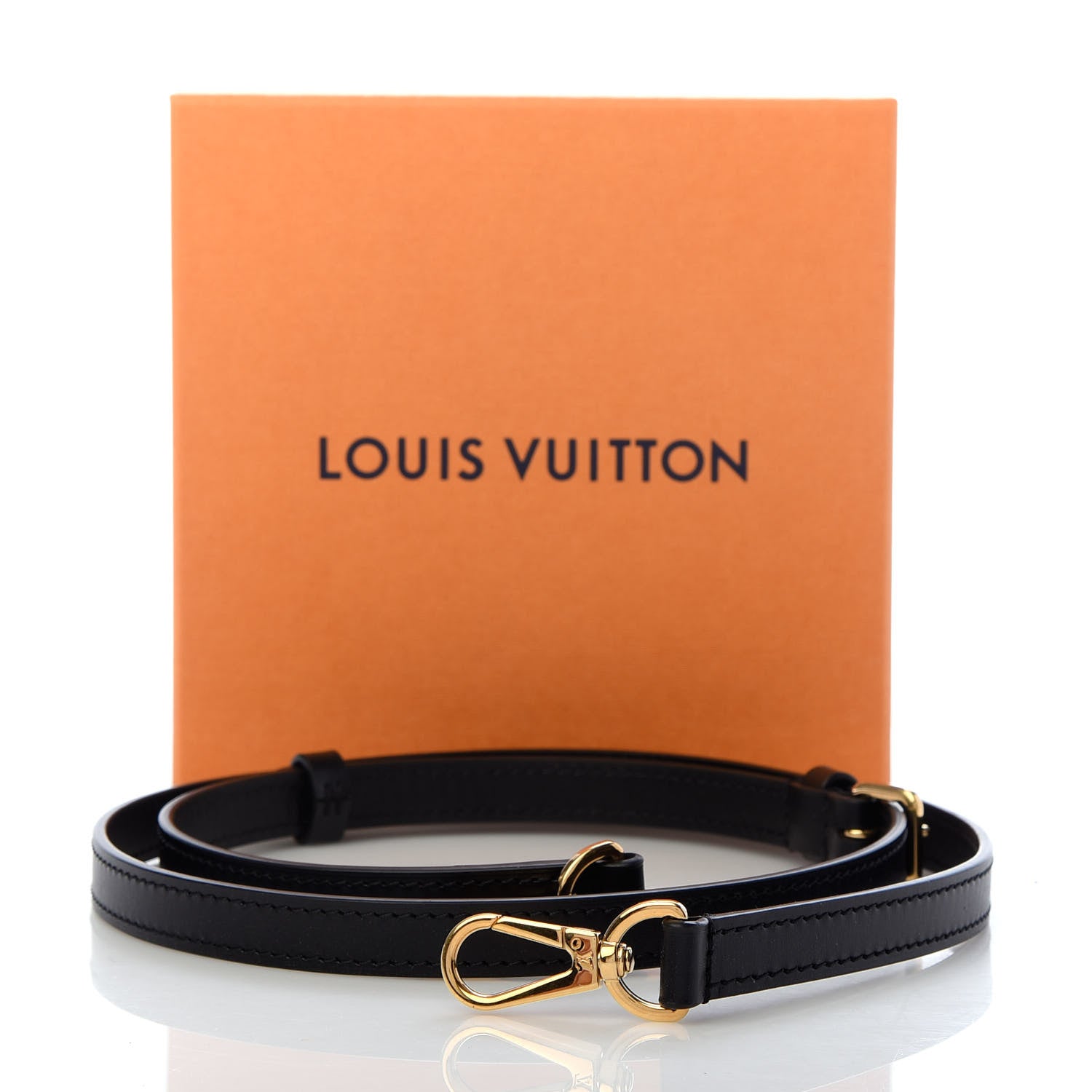 Louis Vuitton Calfskin 16mm Adjustable Shoulder Strap Black 4 of 4