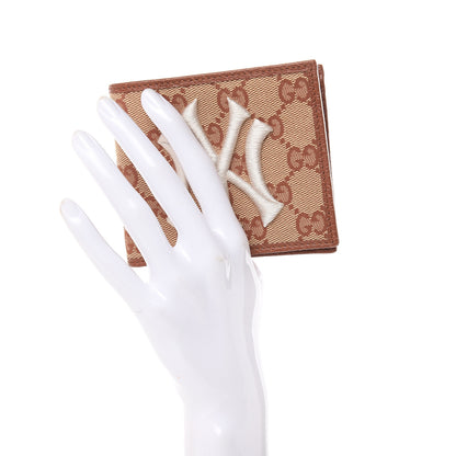 Gucci X MLB Monogram NY Yankees Bi-Fold Wallet Beige Ruggine Ivory 2 of 9