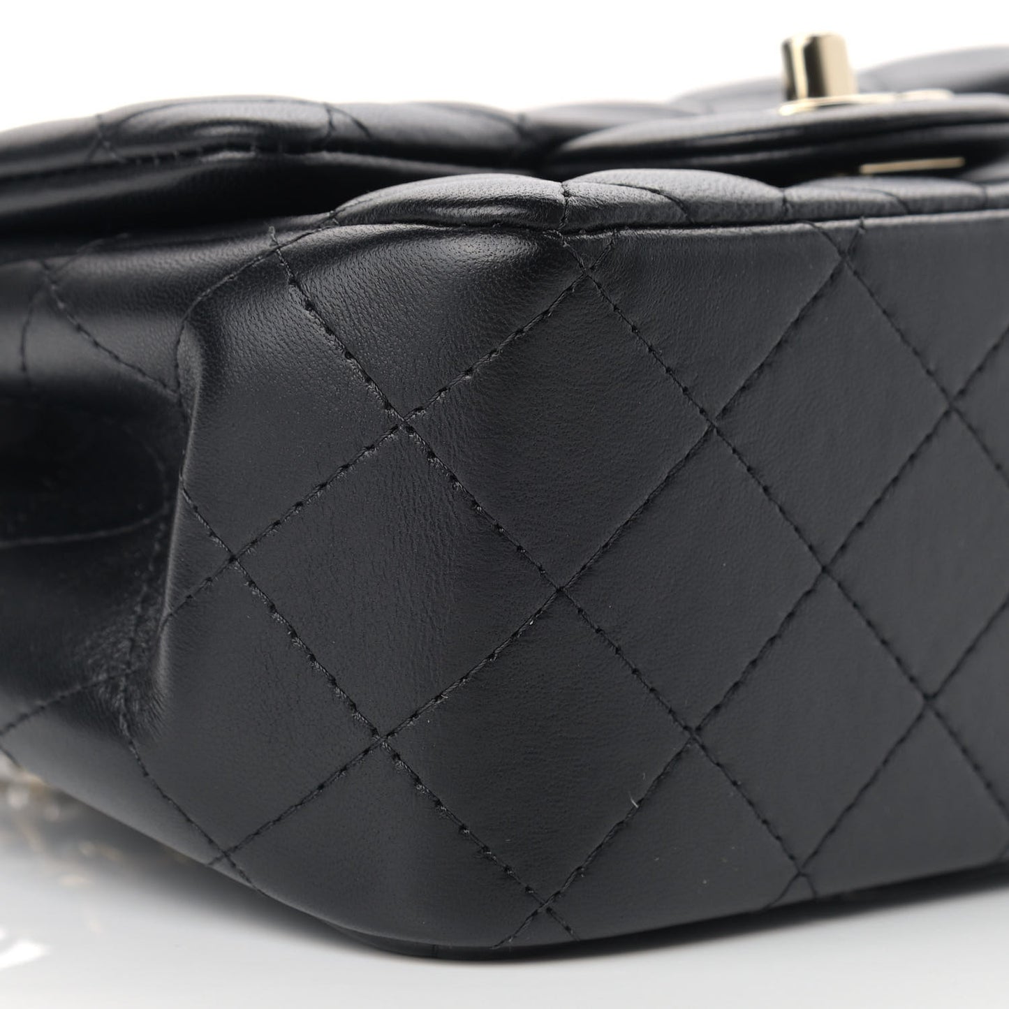 Lambskin Quilted Mini Square Flap Black
