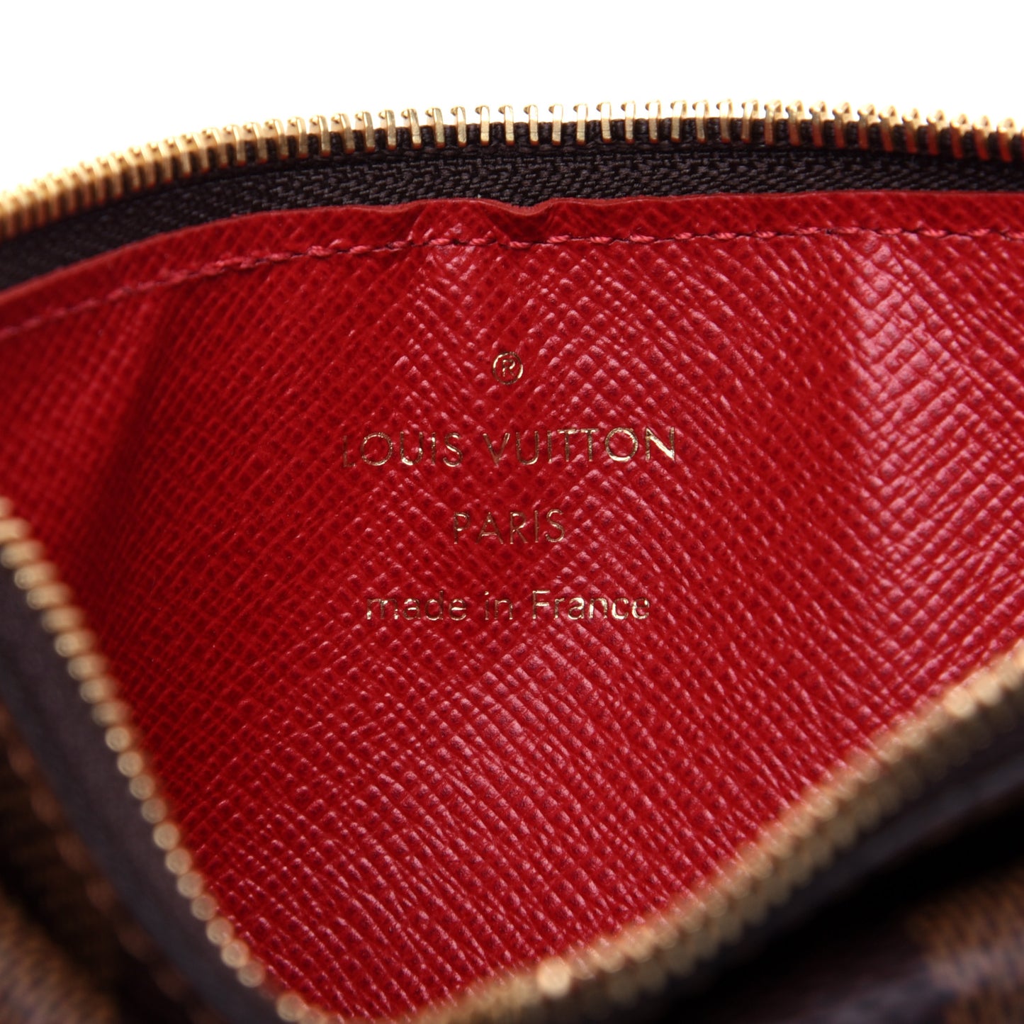 Damier Ebene Recto Verso Card Holder Red