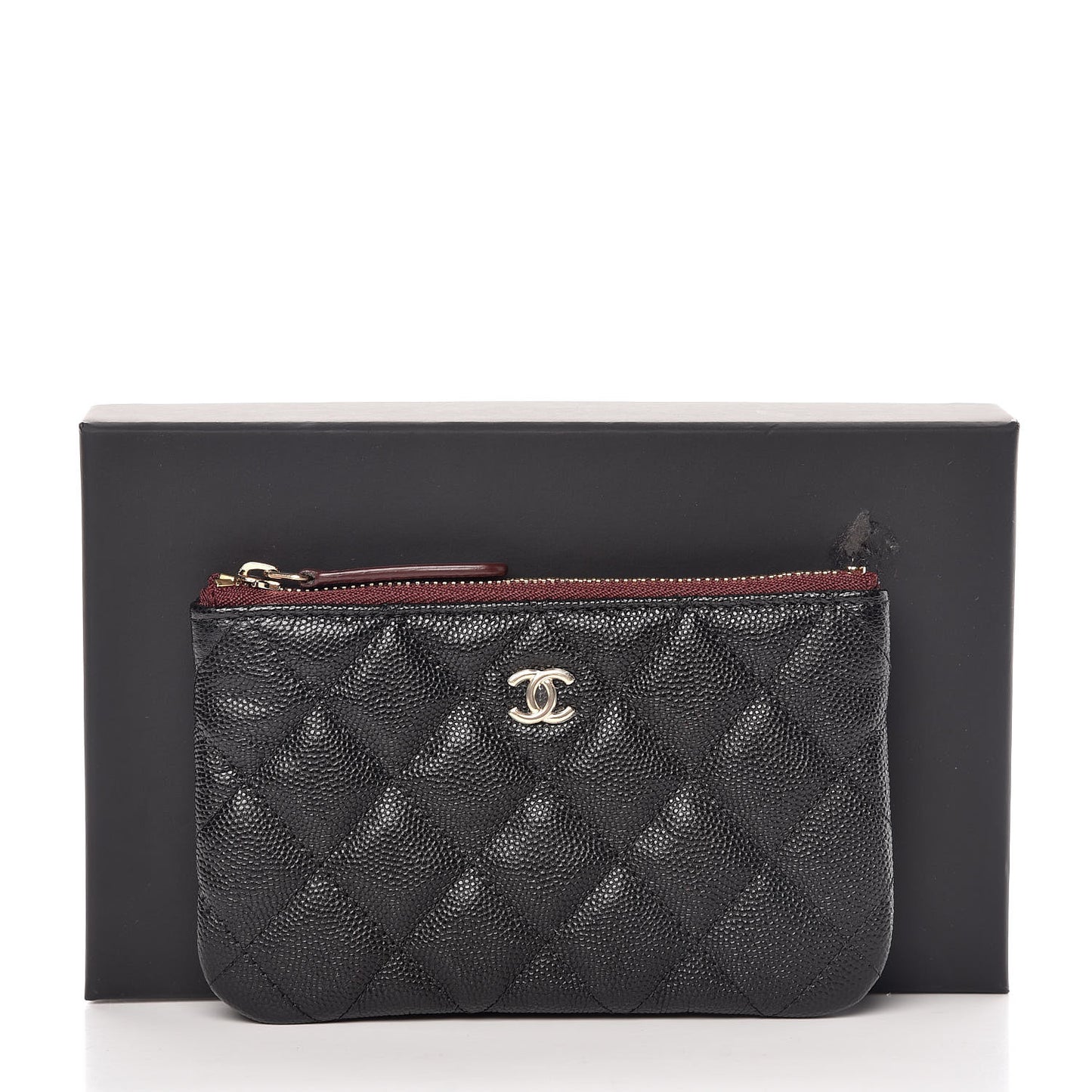 Caviar Quilted Small Cosmetic Case Black
