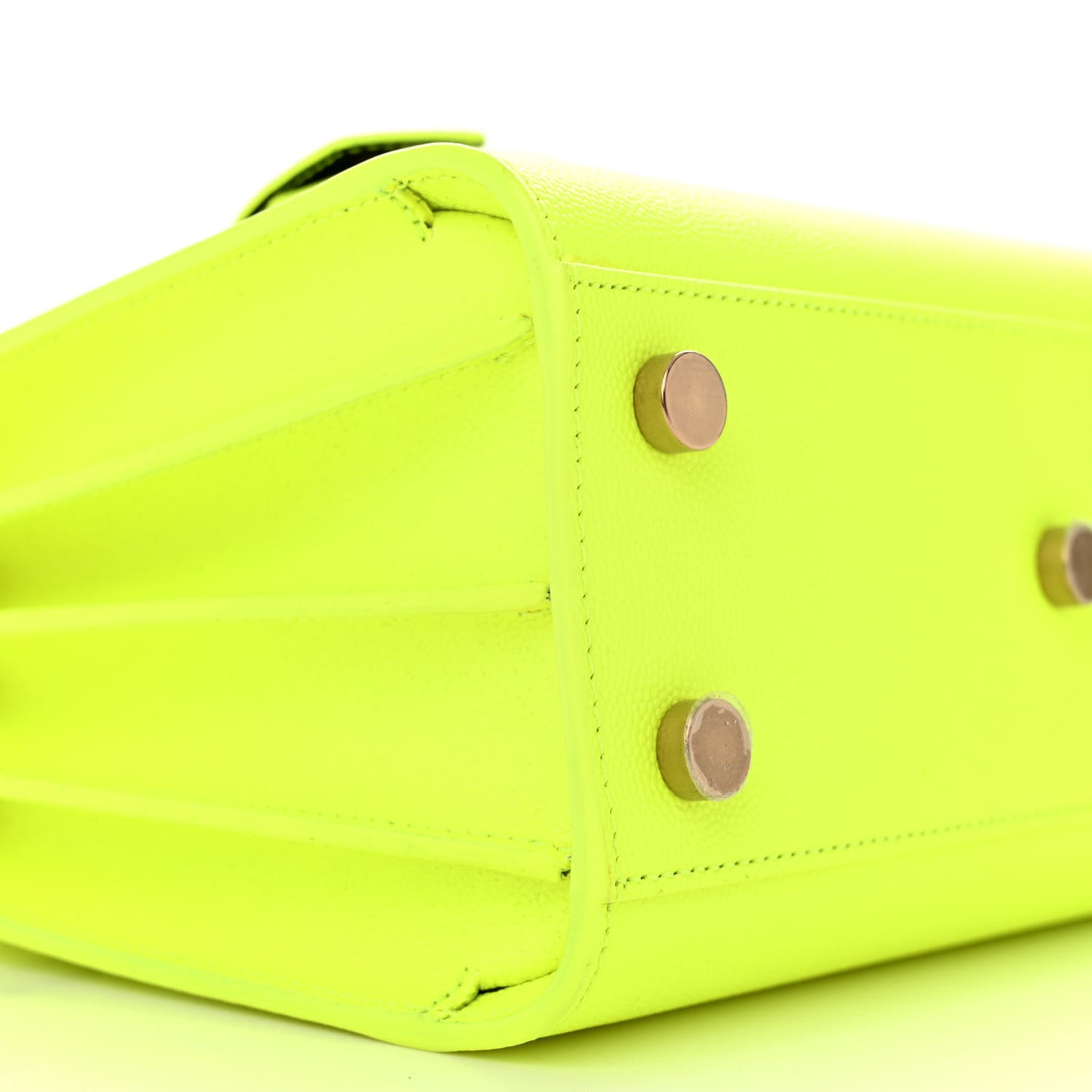Grained Calfskin Nano Sac De Jour Fluo Safety Yellow