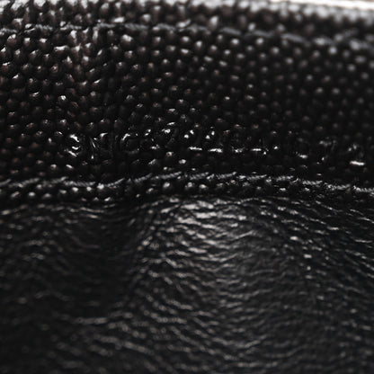 Saint Laurent Grain De Poudre Matelasse Chevron Monogram Flap Wallet Black 8 of 12