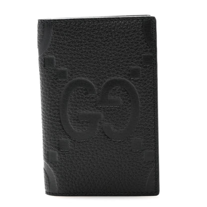 Gucci Piuma Calfskin Jumbo GG Embossed Card Case Black 1 of 7
