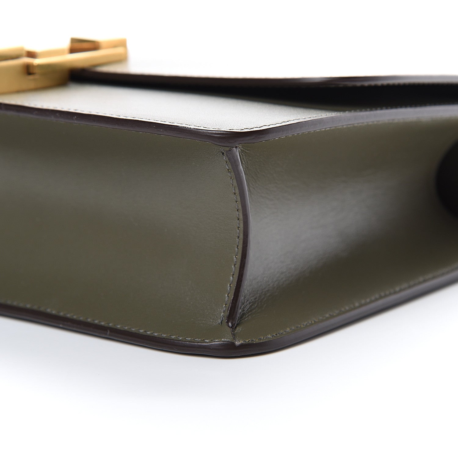 Saint Laurent Smooth Calfskin Carre Satchel Green 9 of 10