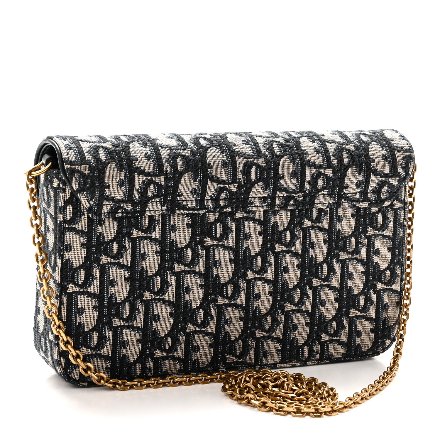 Christian Dior Oblique Saddle Chain Pouch  Blue 3 of 10