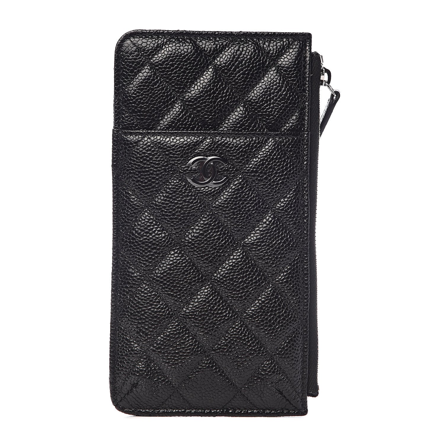 Caviar Quilted Classic Flat Wallet Pouch So Black