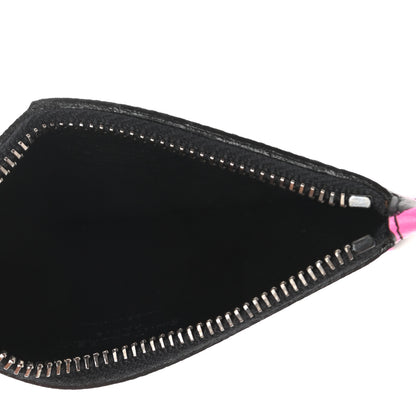 Saint Laurent Grain de Poudre Zebra Print 5 Fragments Zip Pouch Card Holder Fuchsia Black 5 of 6