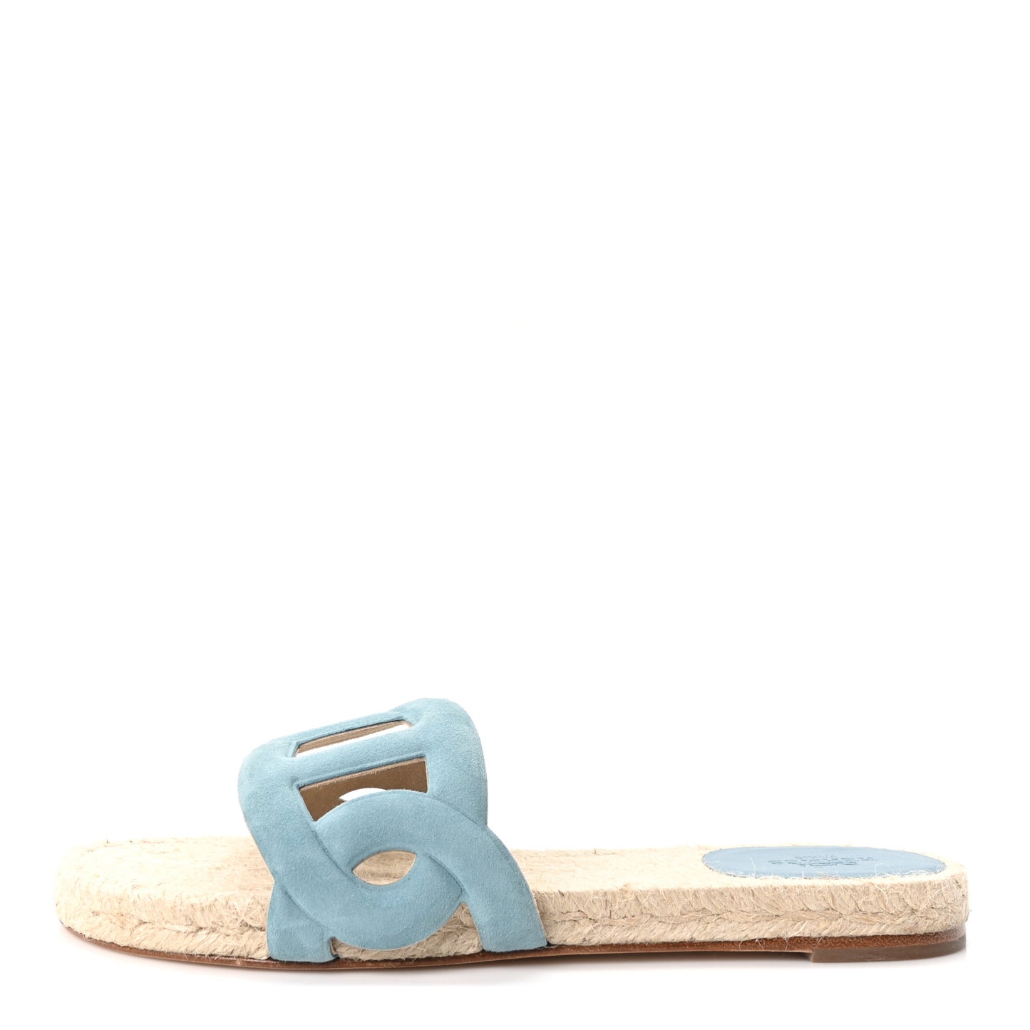 Suede Goatskin Famosa Espadrille Sandals 37 Bleu Citadin