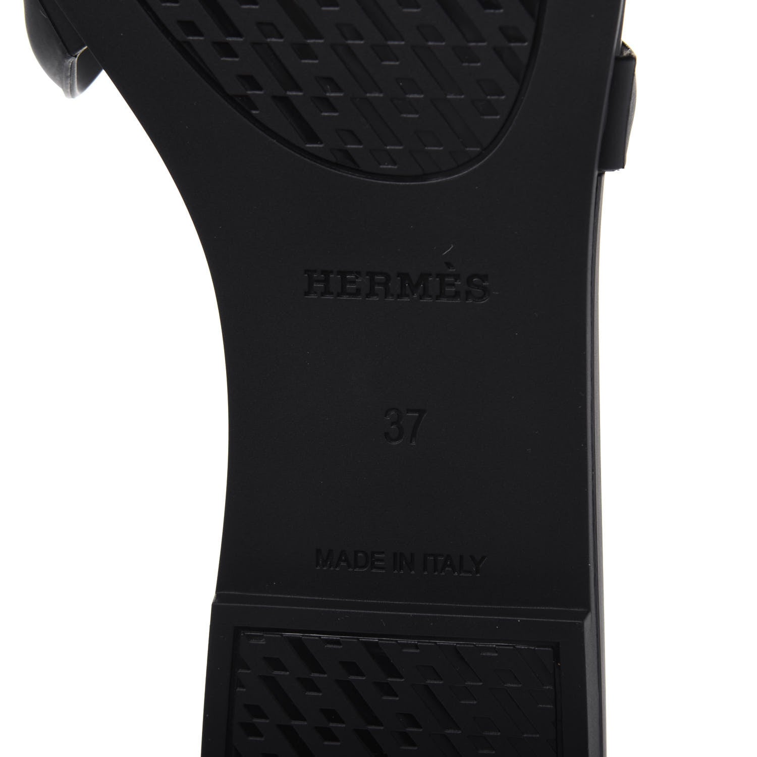 Hermes Rubber Aloha Sandals 37 Black 6 of 8