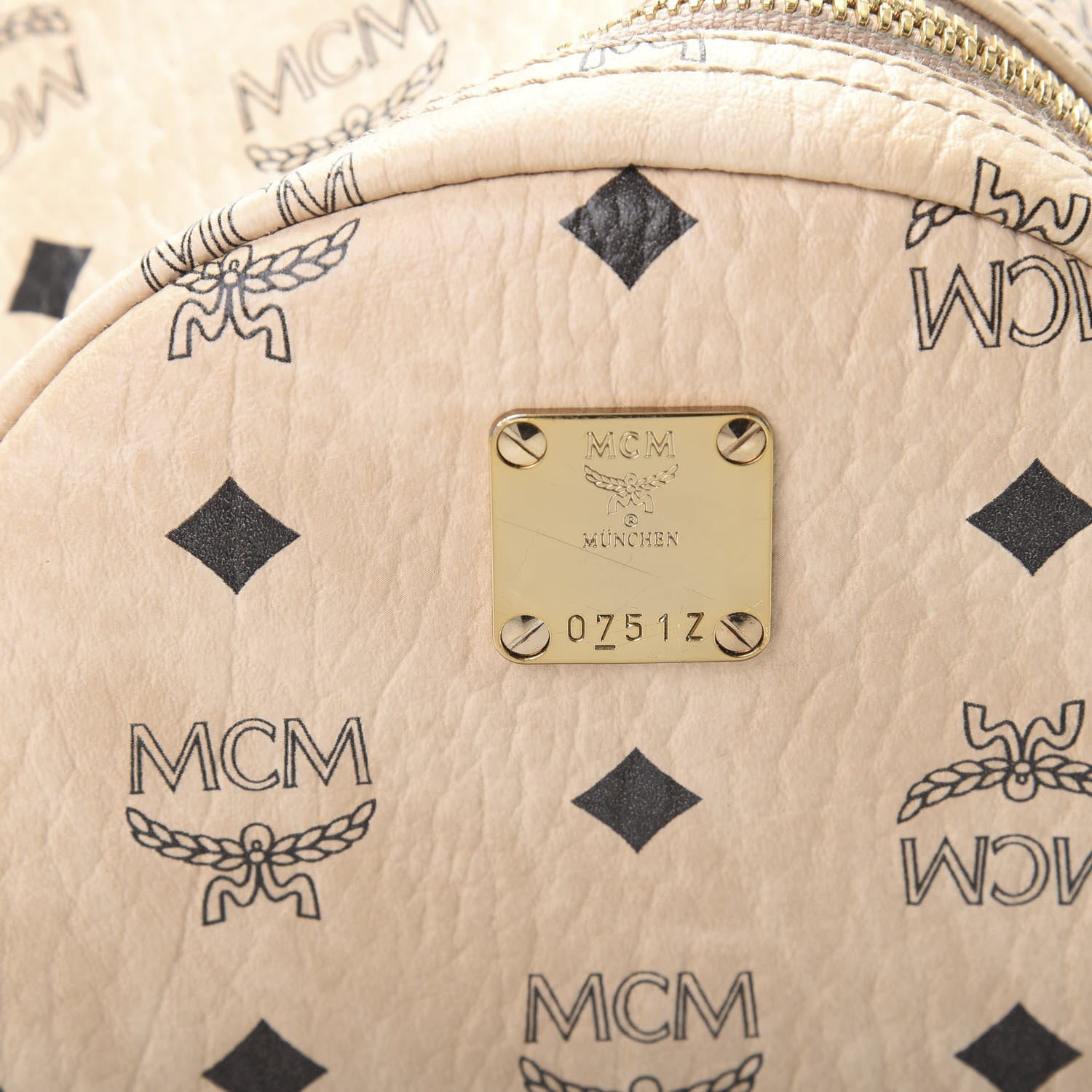 MCM Visetos Side Stud Mini Stark Backpack Beige 10 of 10