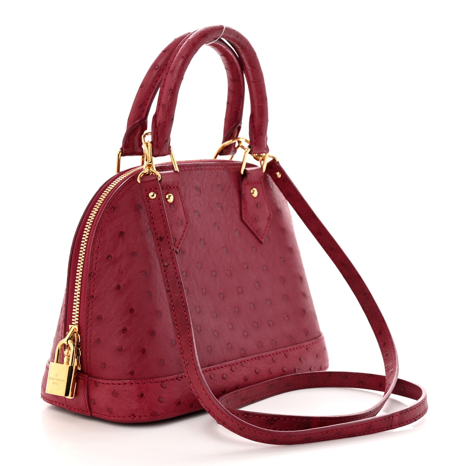 Louis Vuitton Ostrich Alma BB Fuchsia 3 of 10