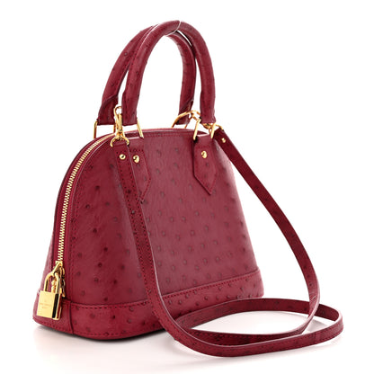 Louis Vuitton Ostrich Alma BB Fuchsia 3 of 10