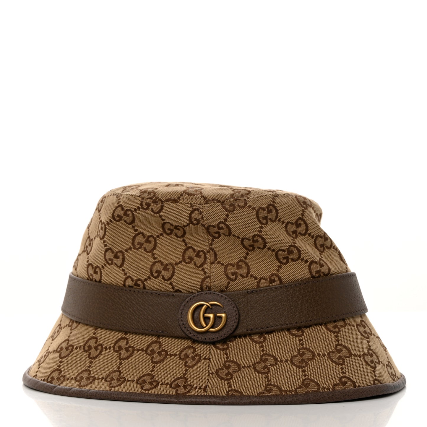 Monogram Textured Dollar Calfskin GG Jago Bucket Hat S Cacao Beige