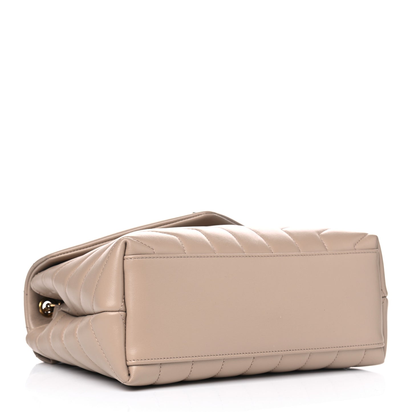 Calfskin Y Quilted Monogram Small Loulou Chain Satchel Dark Beige