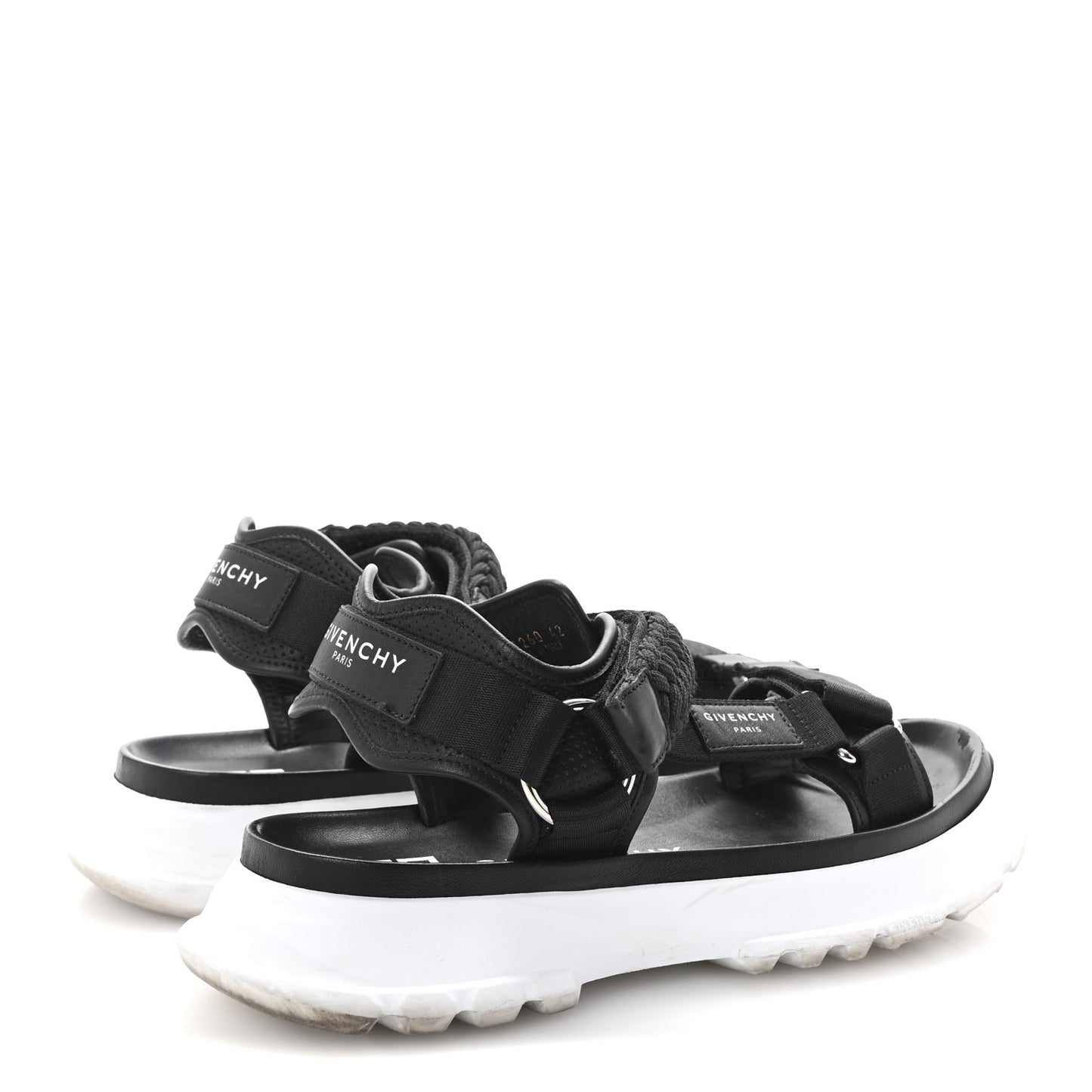 Calfskin Canvas Braided Spectre Sandals 42 Black