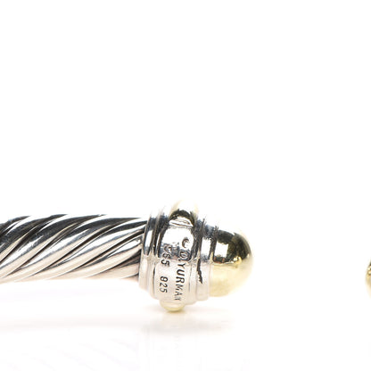 David Yurman Sterling Silver 14K Yellow Gold 7mm Cable Classics Bracelet 4 of 8