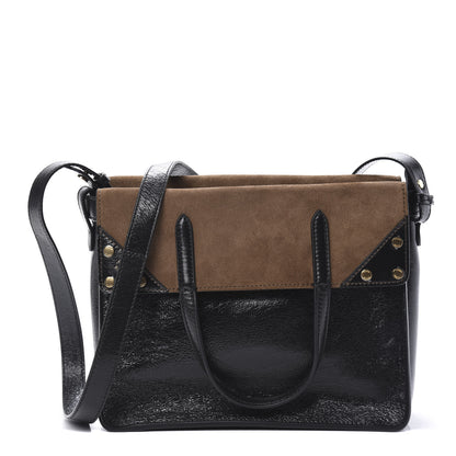 Fendi Agnello Old Shine Vitello Go Rain Small Flip Tote Black Marrone 1 of 12