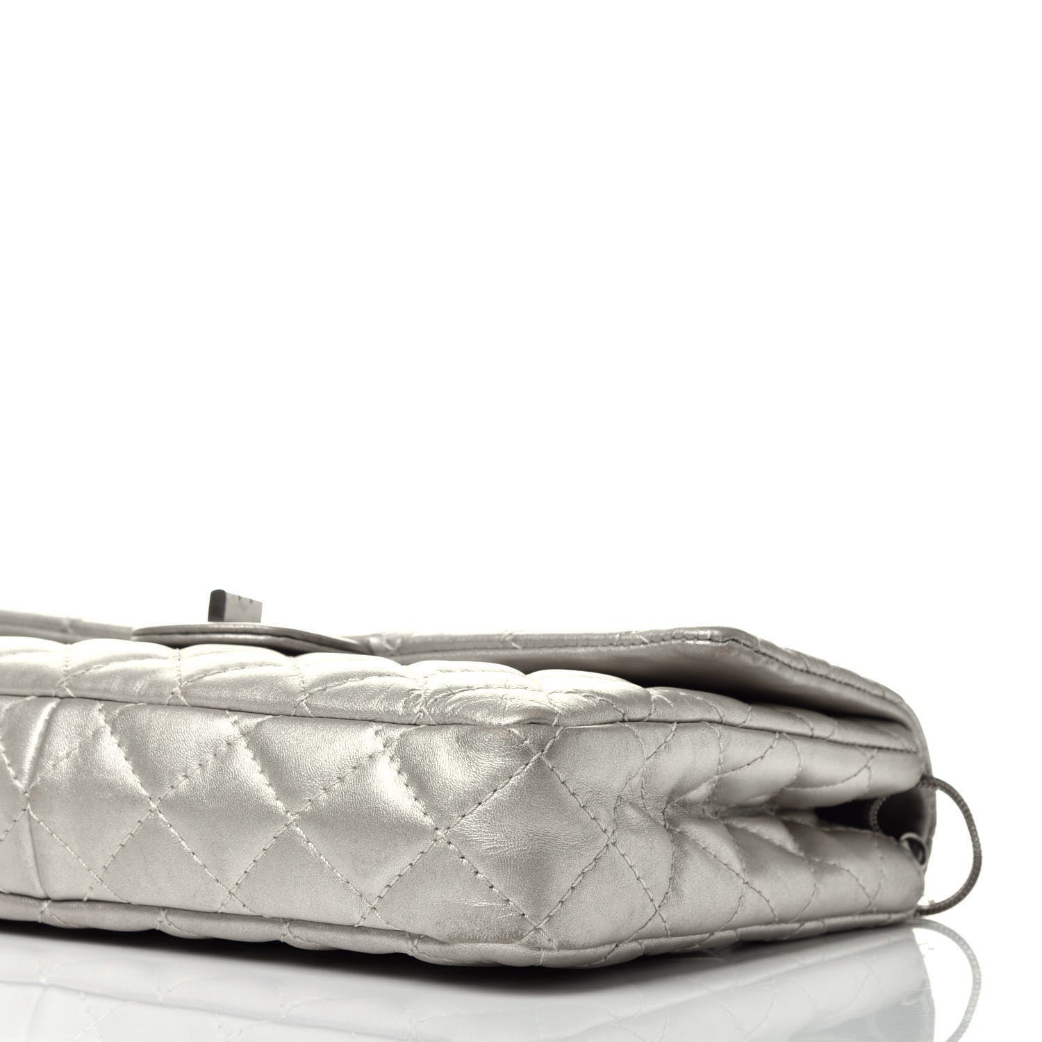 Chanel Metallic Lambskin Quilted Snake Chain 2.55 Reissue Flap Silver 10 of 13