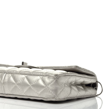 Chanel Metallic Lambskin Quilted Snake Chain 2.55 Reissue Flap Silver 10 of 13