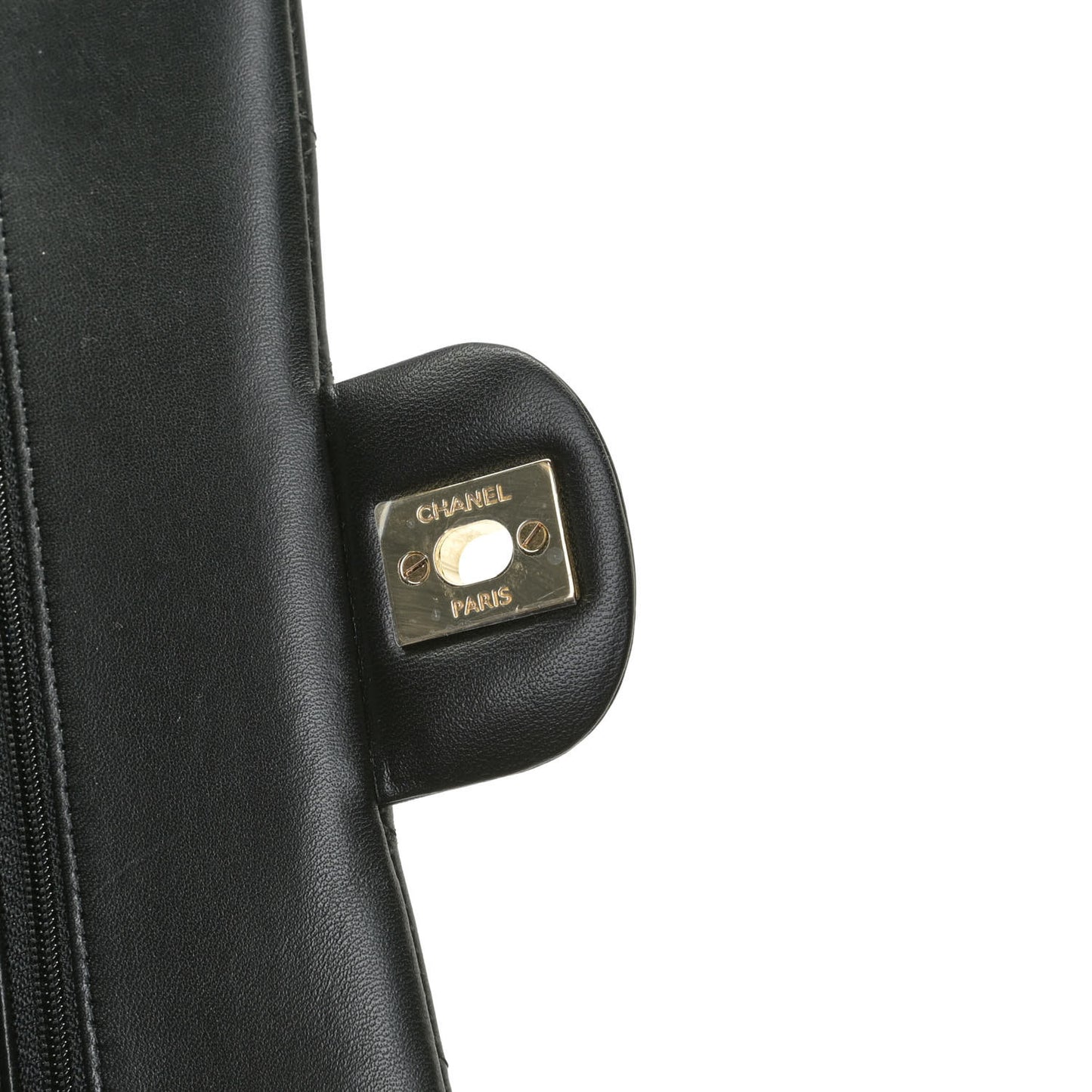 Lambskin Quilted Small Double Flap Black