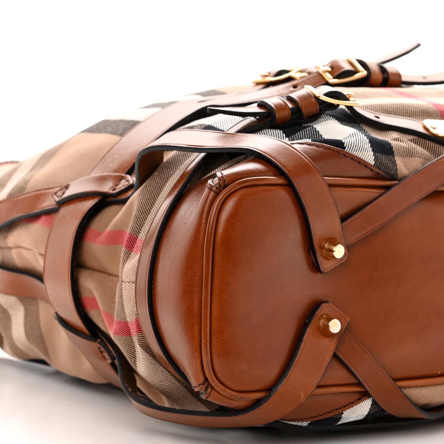 Burberry House Check Bridle Calfskin Medium Gosford Hobo Dark Tan 9 of 14