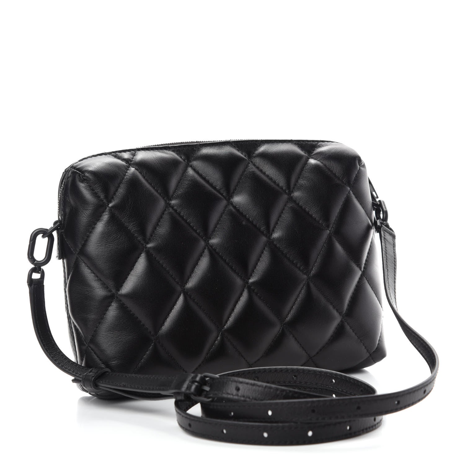 Balenciaga Nappa Calfskin Quilted Touch B Camera Shoulder Bag Black 3 of 9