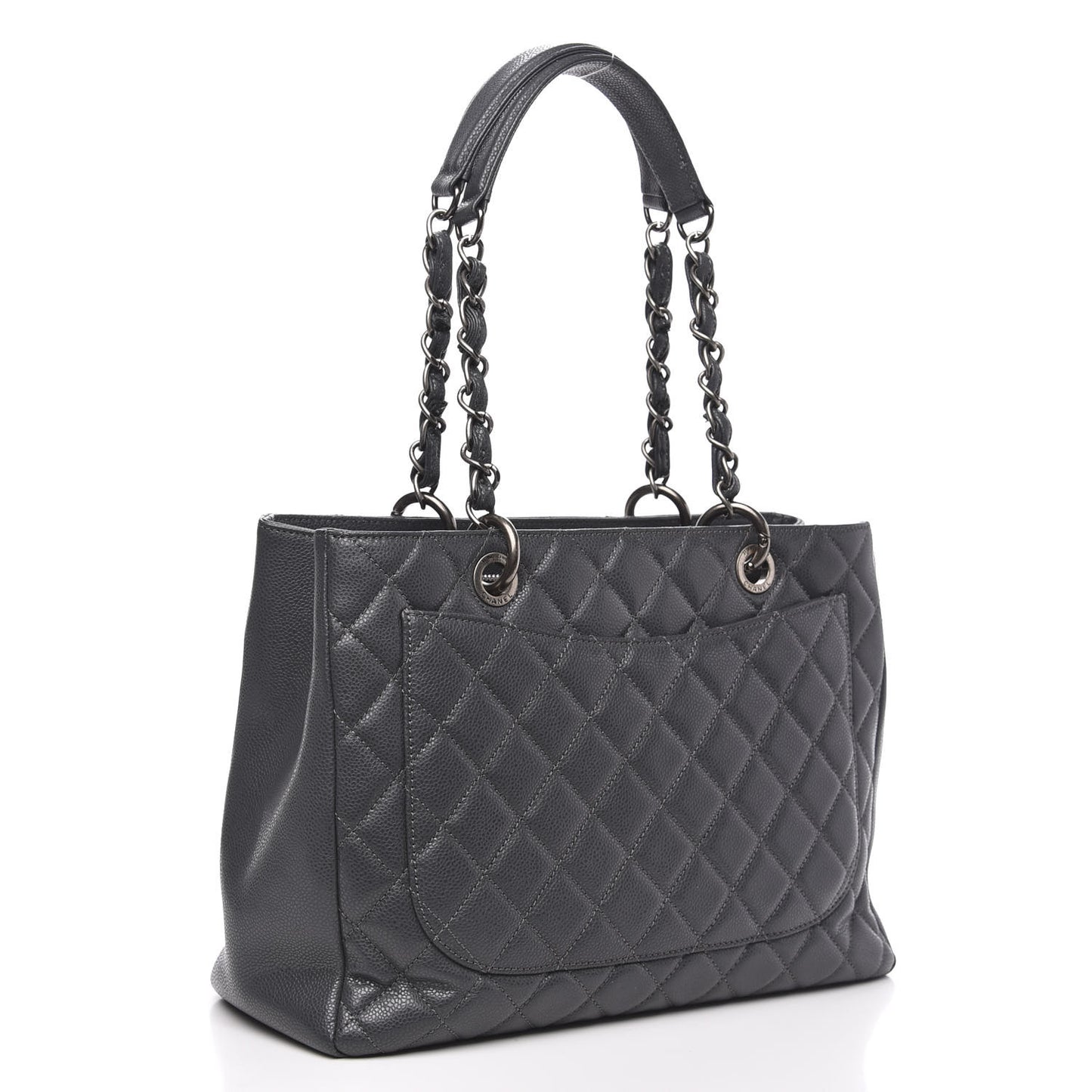 Caviar Quilted Grand Shopping Tote GST Grey