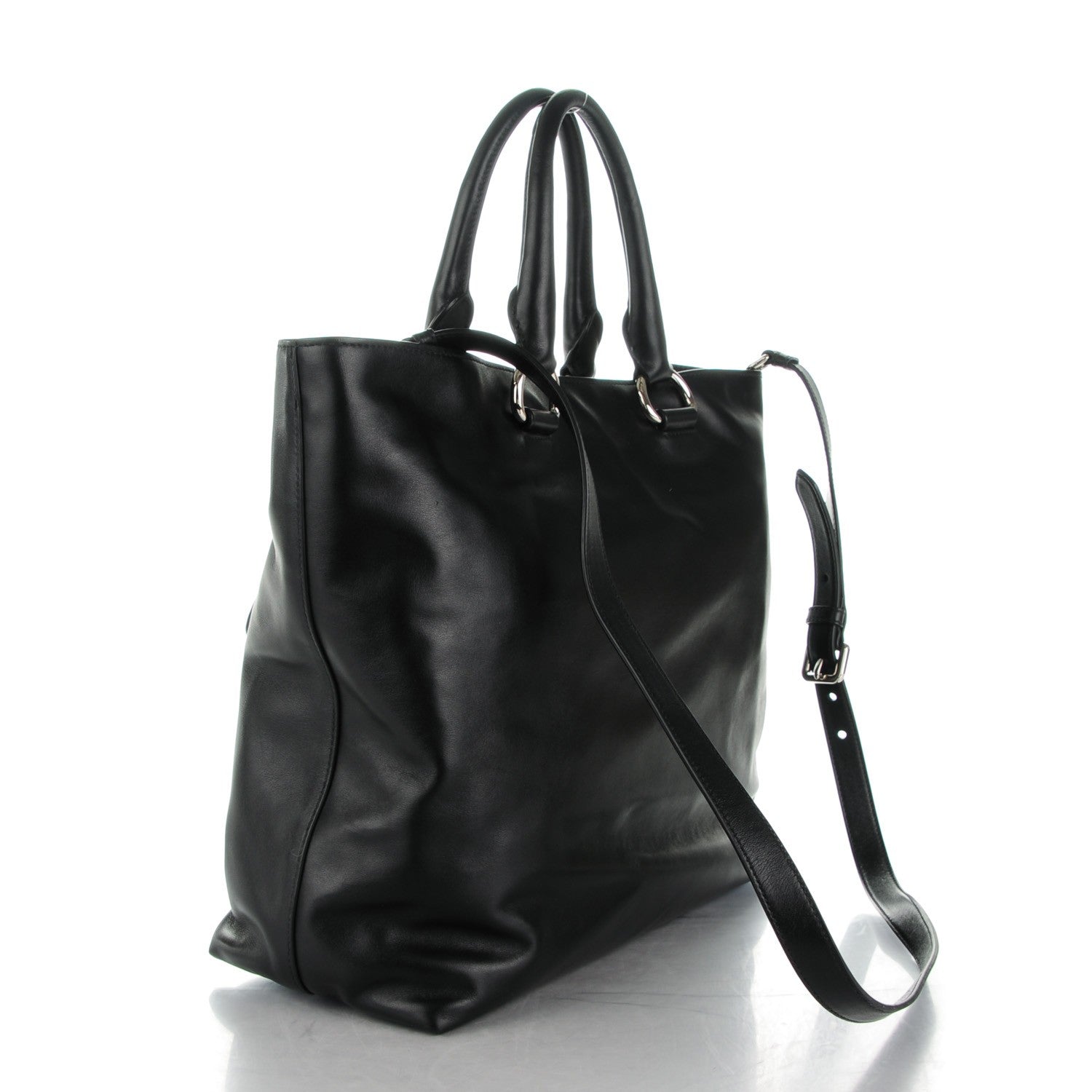 Prada Soft Calf Shopping Tote Nero Black 3 of 8