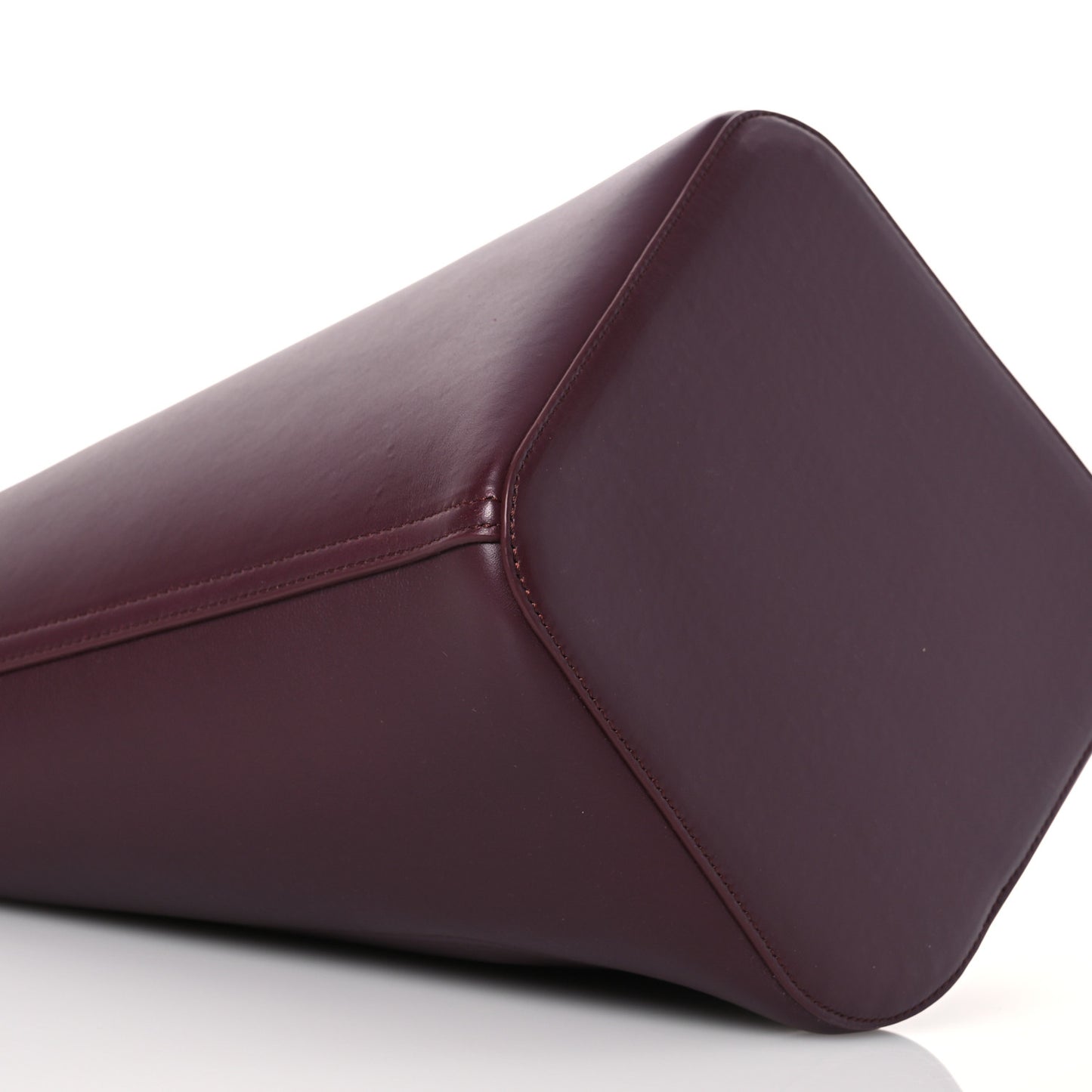 Smooth Calfskin Medium Pebble Bucket Bag Dark Burgundy
