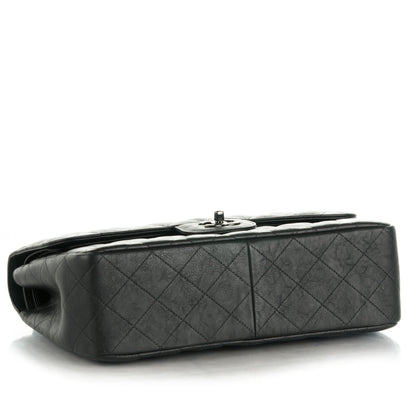 Chanel Crumpled Calfskin Quilted Jumbo Double Flap So Black 5 of 9