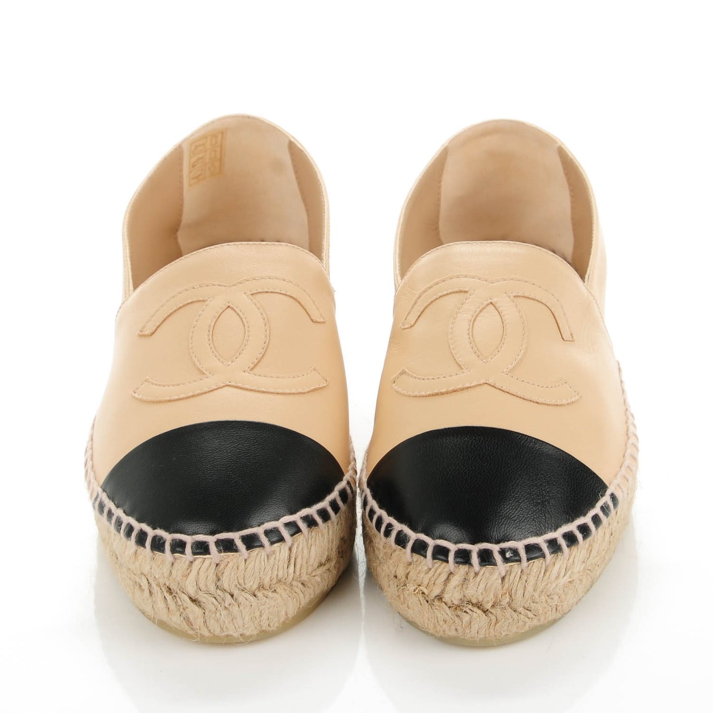 Lambskin CC Espadrilles 36 Beige Black