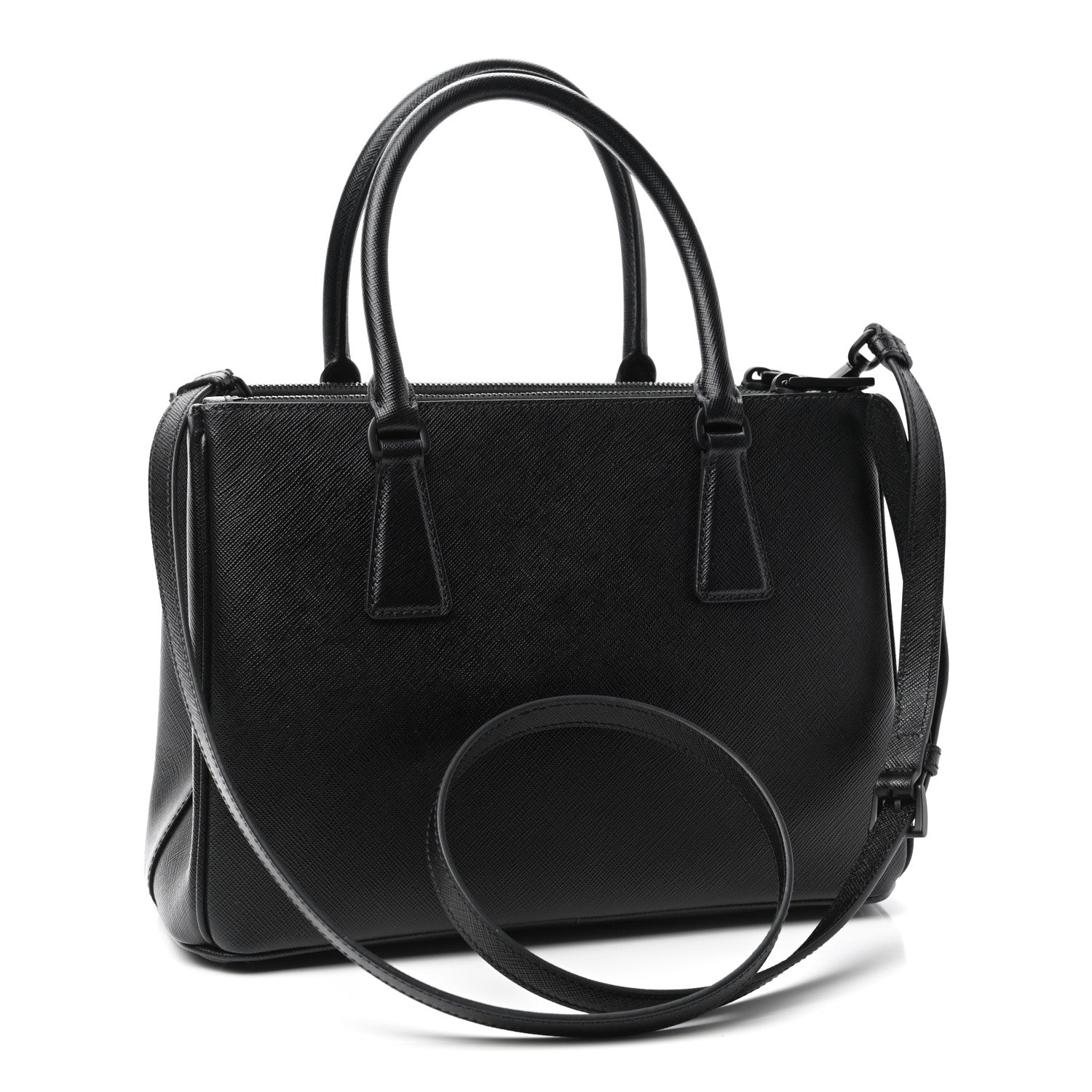 Prada Saffiano Small Galleria Double Zip Tote Black 3 of 9