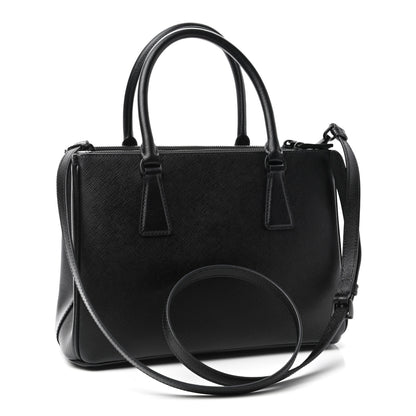 Prada Saffiano Small Galleria Double Zip Tote Black 3 of 9