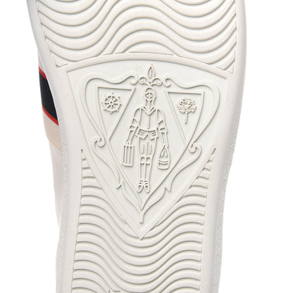 Gucci Calfskin Stripe Womens New Ace Sneakers 38 New Mystic White Ecru Red Flame 7 of 9